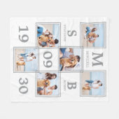 Personalisierte Monogram Couple-FotoCollage Fleecedecke (Vorderseite (Horizontal))