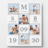 Personalisierte Monogram Couple-FotoCollage Fotoplatte (Vorderseite)