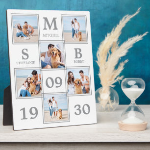 Personalisierte Monogram Couple-FotoCollage Fotoplatte