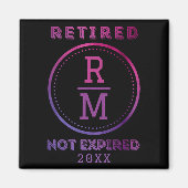 Personalisierte Monogram Date Retirement Gast Magnet (Vorne)