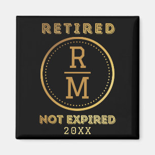 Personalisierte Monogram Date Retirement Günstige Magnet