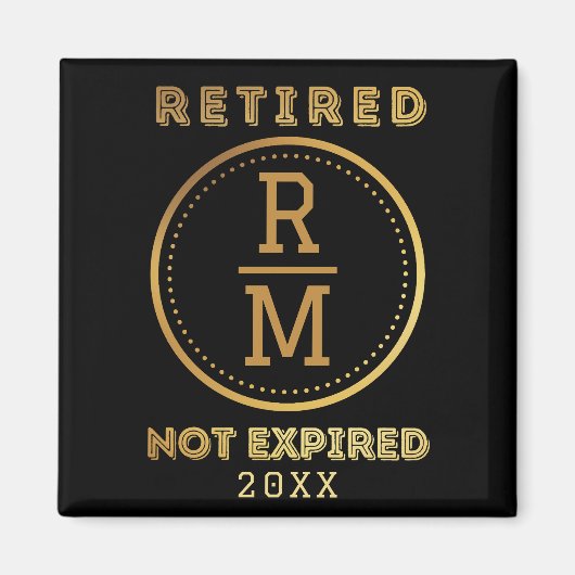 Personalisierte Monogram Date Retirement Günstige Magnet (Vorne)