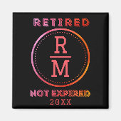 Personalisierte Monogram Date Retirement Günstige Magnet (Vorne)