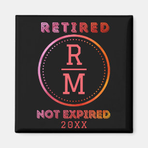 Personalisierte Monogram Date Retirement Günstige Magnet