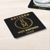 Personalisierte Monogram Date Retirement Günstige Rechteckiger Pappuntersetzer (angewinkelt)