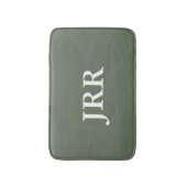 Personalisierte Monogram Deep Lichen Green Badematte (Vorderseite Vertikal)