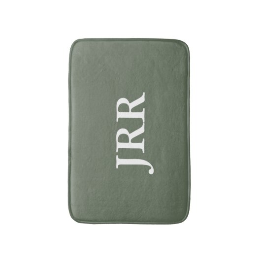 Personalisierte Monogram Deep Lichen Green Badematte (Vorderseite Vertikal)