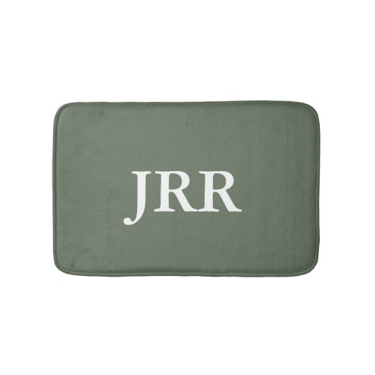Personalisierte Monogram Deep Lichen Green Badematte (Vorderseite)