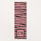Personalisierte Monogram Eleganline Art Black Pink Yogamatte (Vorderseite)