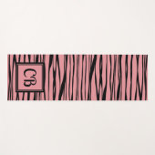 Personalisierte Monogram Eleganline Art Black Pink Yogamatte (Vorderseite (Horizontal))