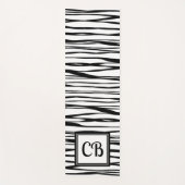 Personalisierte Monogram Eleganline Art Schwarz-we Yogamatte (Vorderseite)