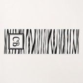 Personalisierte Monogram Eleganline Art Schwarz-we Yogamatte (Vorderseite (Horizontal))