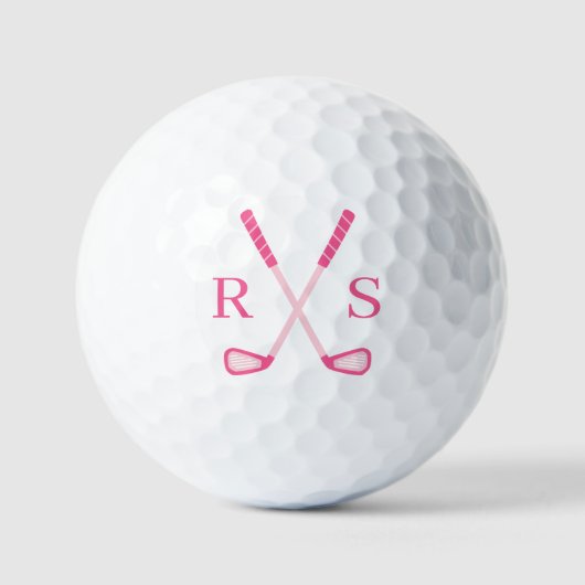 Personalisierte Monogram, erste rosa Golfbälle (Vorderseite)