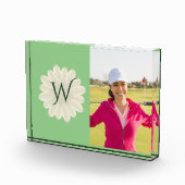 Personalisierte Monogram Floral Daisy Fotoblock (Rechts)