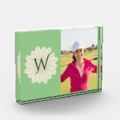 Personalisierte Monogram Floral Daisy Fotoblock (Links)