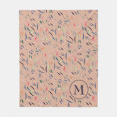Personalisierte Monogram Floral Watercolor Fleece (Vorderseite)