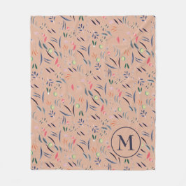 Personalisierte Monogram Floral Watercolor Fleece 