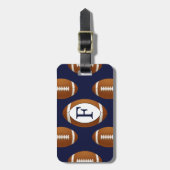 Personalisierte Monogram Football Balls Sports Gepäckanhänger (Vorderseite vertikal)