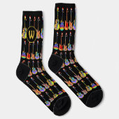 Personalisierte Monogram Gitarre Weihnachten Socken (Rechts)