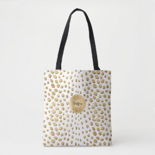Personalisierte Monogram Gold Cheetah Animal Print Tasche