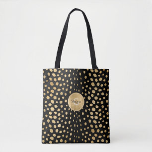 Personalisierte Monogram Gold Cheetah Animal Print Tasche