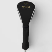 Personalisierte Monogram Golf Clubs Black und Gold Golf Headcover (Vorderseite)