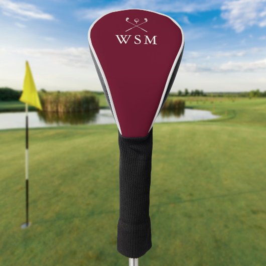 Personalisierte Monogram Golf Clubs Burgundy Red Golf Headcover