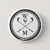 Personalisierte Monogram-Golfklubs Button (Vorderseite)