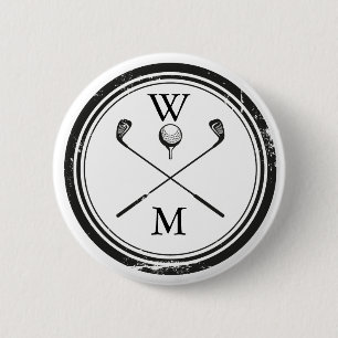 Personalisierte Monogram-Golfklubs Button