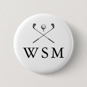 Personalisierte Monogram-Golfklubs Button (Vorderseite)