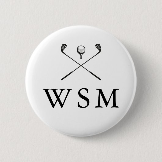 Personalisierte Monogram-Golfklubs Button (Vorderseite)