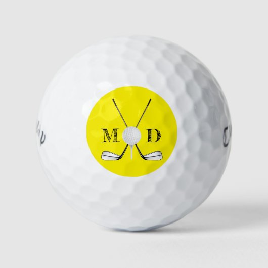 Personalisierte Monogram-Golfklubs Golfball (Vorderseite)