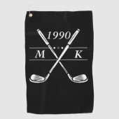 Personalisierte Monogram-Golfklubs Golfhandtuch (Vorderseite)