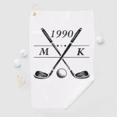 Personalisierte Monogram-Golfklubs Golfhandtuch (Insitu)