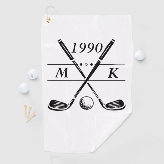 Personalisierte Monogram-Golfklubs Golfhandtuch (Insitu)