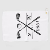 Personalisierte Monogram-Golfklubs Golfhandtuch (Horizontal)