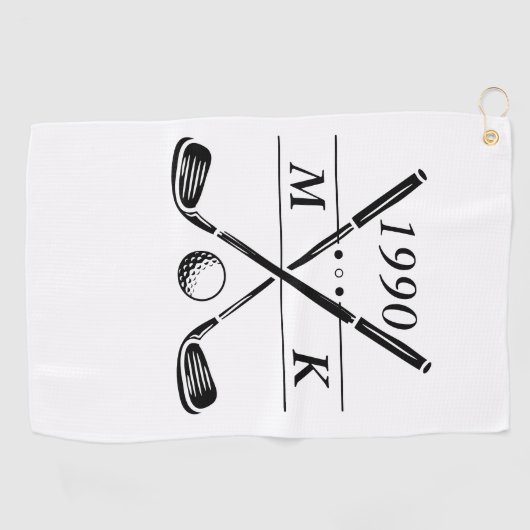 Personalisierte Monogram-Golfklubs Golfhandtuch (Horizontal)