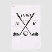 Personalisierte Monogram-Golfklubs Golfhandtuch (Vorderseite)