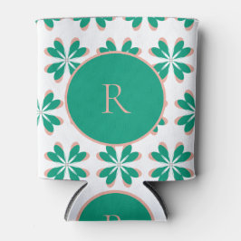 Personalisierte Monogram Green Floral Dosenkühler