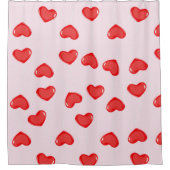 Personalisierte Monogram Heart Lolipop Valentine Duschvorhang (Vorderseite)