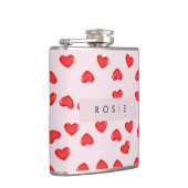 Personalisierte Monogram Heart Lolipop Valentine Flachmann (Rechts)