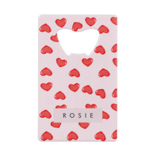 Personalisierte Monogram Heart Lolipop Valentine Geldbeutel Flaschenöffner