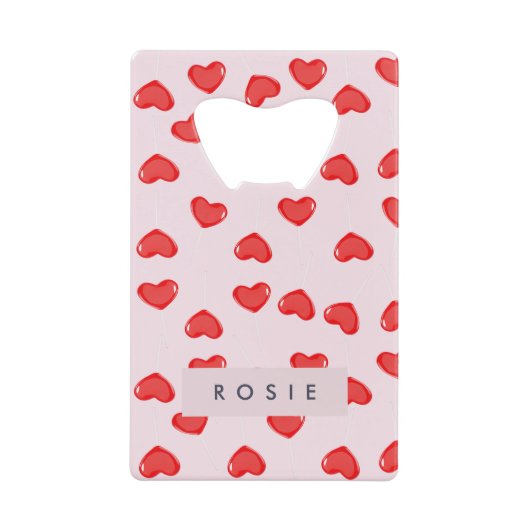 Personalisierte Monogram Heart Lolipop Valentine Geldbeutel Flaschenöffner (Vorderseite)