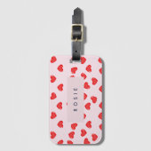 Personalisierte Monogram Heart Lolipop Valentine Gepäckanhänger (Vorderseite Vertikal)