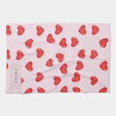 Personalisierte Monogram Heart Lolipop Valentine Geschirrtuch (Horizontal)