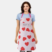 Personalisierte Monogram Heart Lolipop Valentine Schürze (Getragen)
