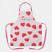 Personalisierte Monogram Heart Lolipop Valentine Schürze (Vorderseite)