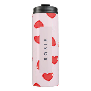 Personalisierte Monogram Heart Lolipop Valentine Thermosbecher
