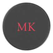 Personalisierte Monogram-Initialen Modernes Schwar Eishockey Puck (Vorderseite)