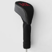 Personalisierte Monogram-Initialen Modernes Schwar Golf Headcover (angewinkelt)